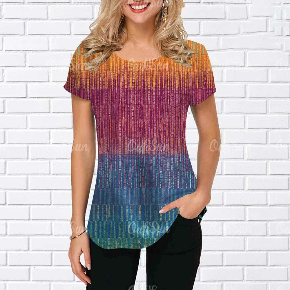 3D Fashion Gradient Streetwear T-Shirt