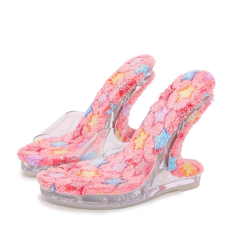 New PVC Transparent high heels Sandals