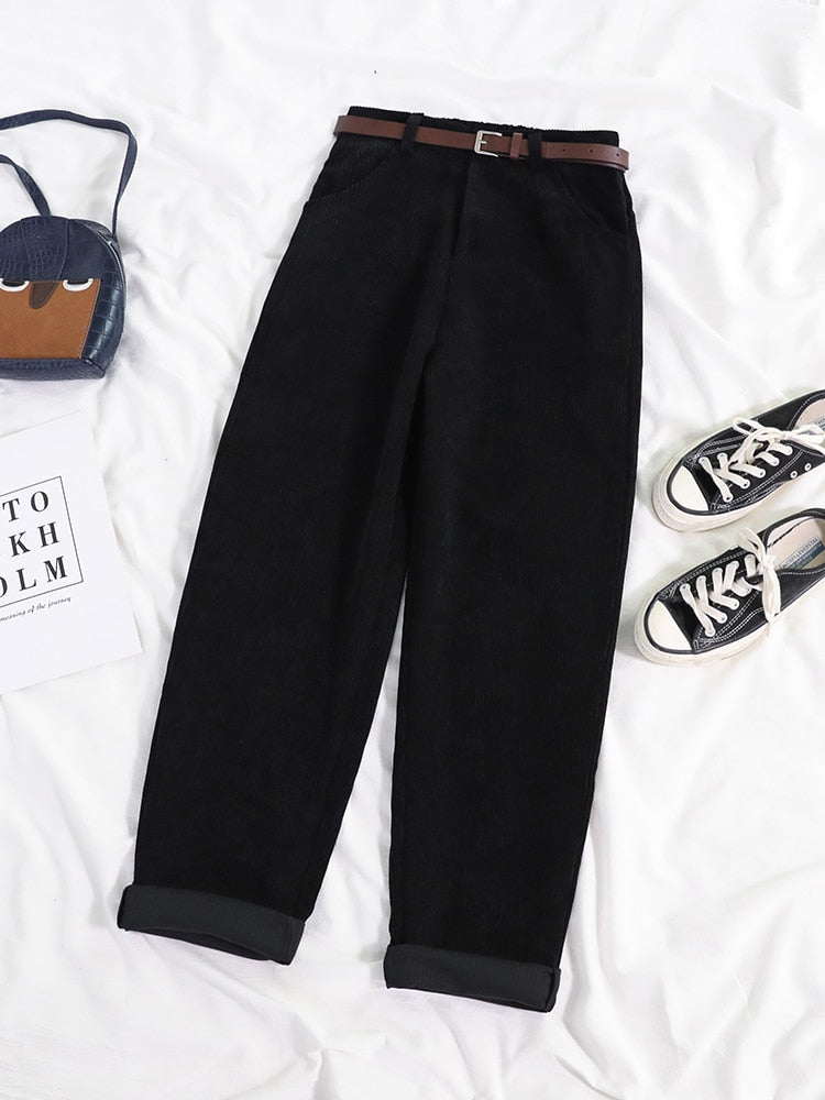 Women Spring Corduroy Pants