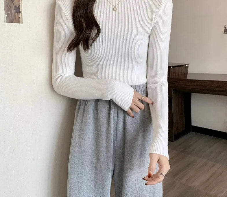 Women Autumn Winter fashion designer  Turtleneck Sweater