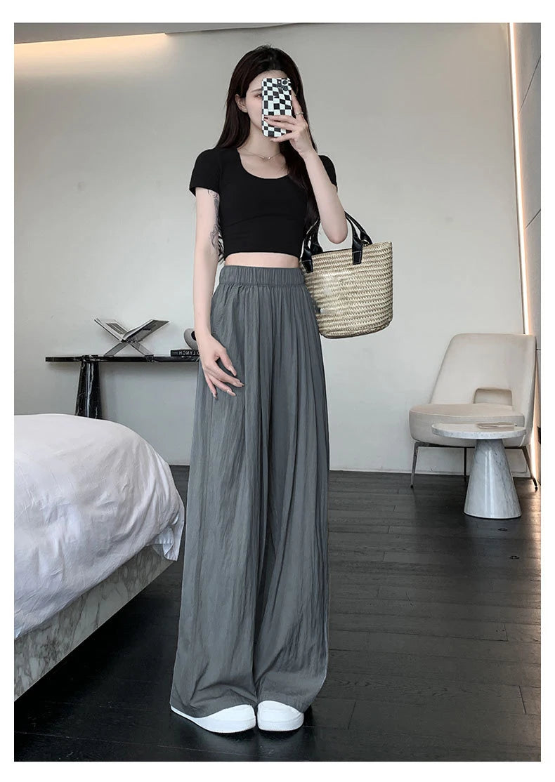 Elasticated waistband Wide Leg Trousers for Women