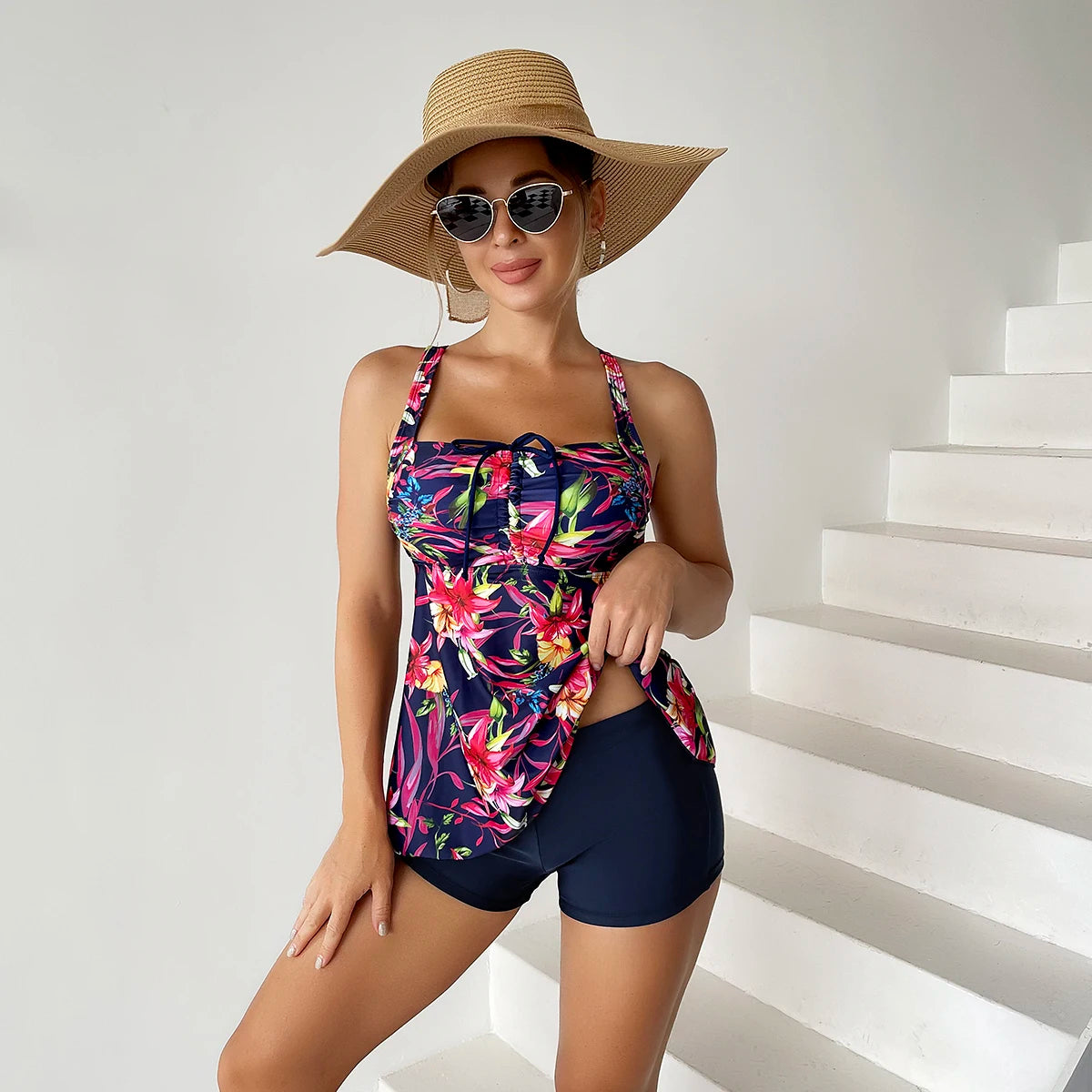 Women Tankini Print elegant Floral Swimwear