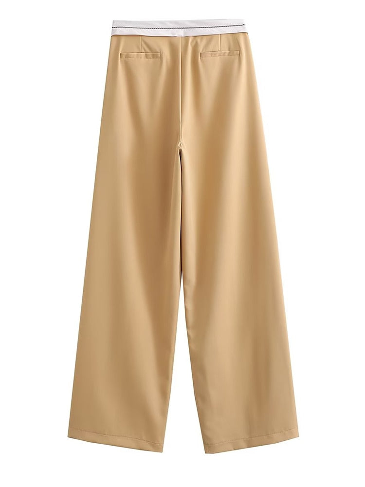 Women Straight Leg Trousers with pockets
