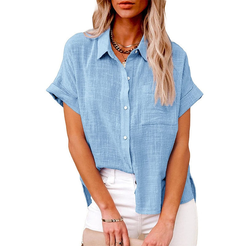 New Solid Casual Loose Shirts QU013-4