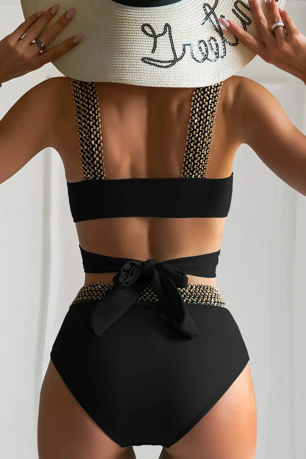 New Women High Waist black Swimsuit