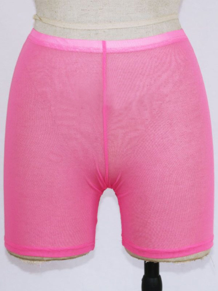 Women Casual High Waist Shorts pink