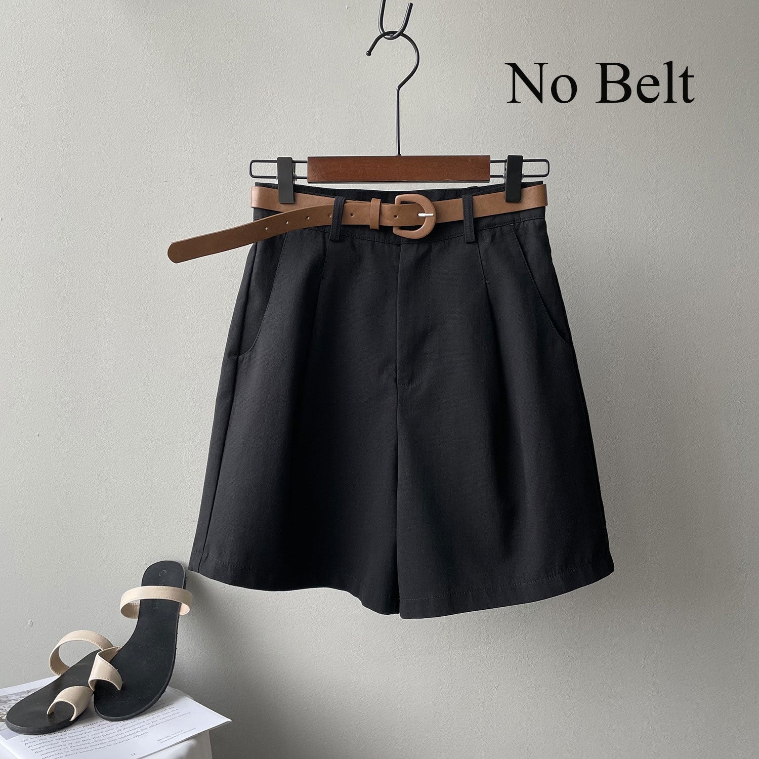 Women Office High Waist Suit Shorts DA02953(No Belt)