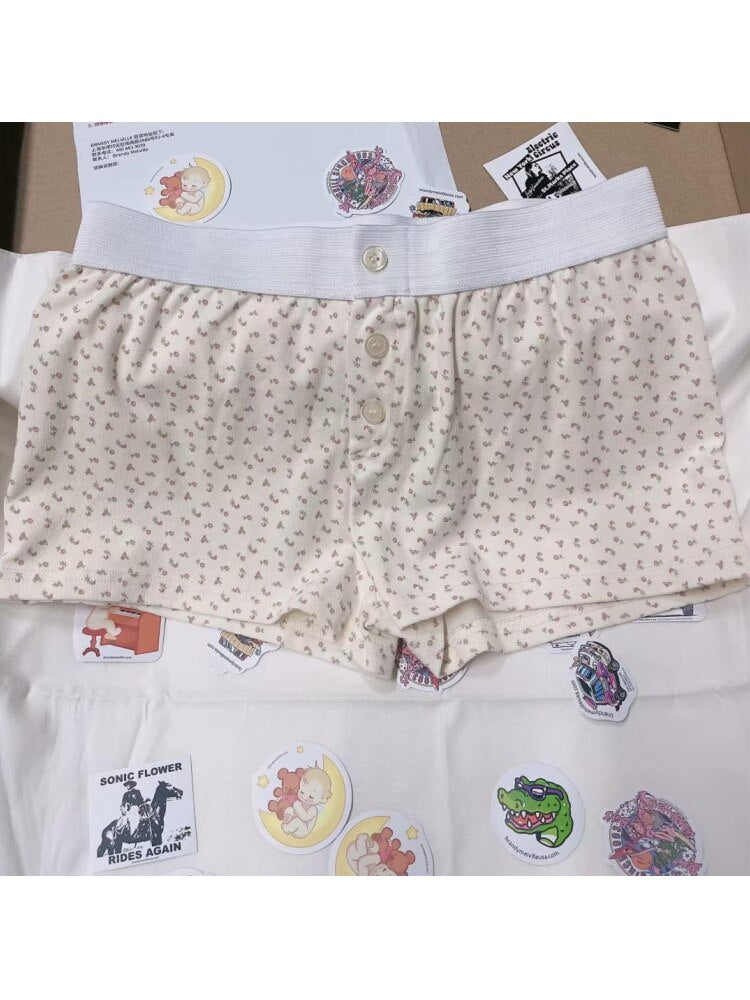 Women Soft Cotton Front Buttons Shorts