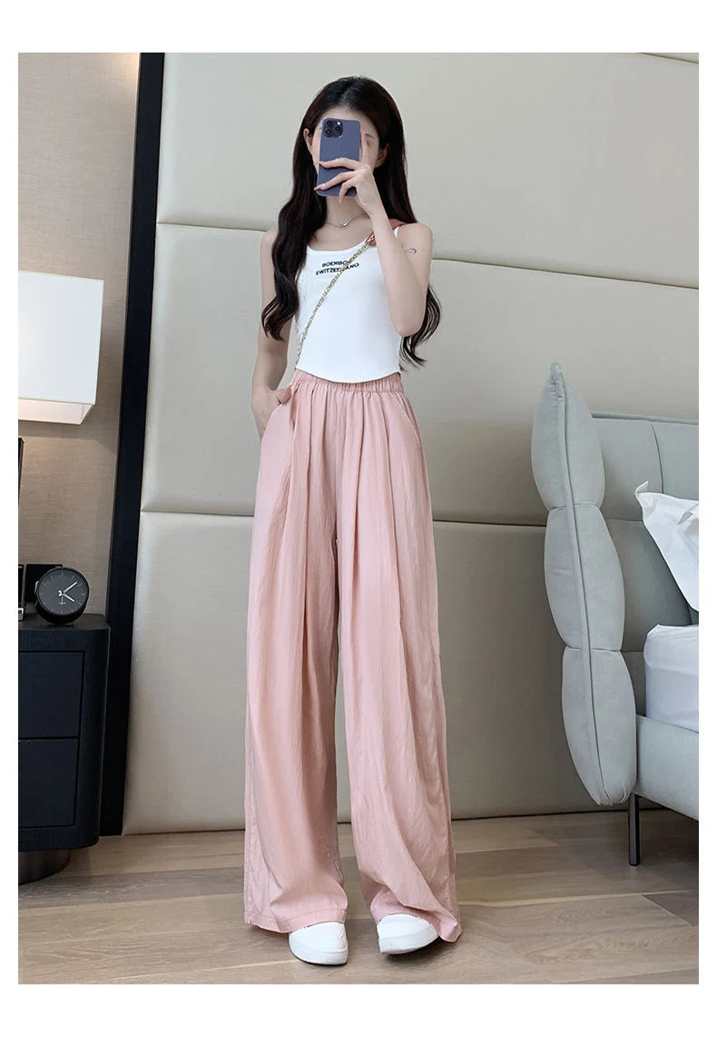 Elasticated waistband Wide Leg Trousers for Women