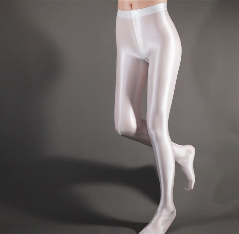 NEW Glossy Opaque Leggings white