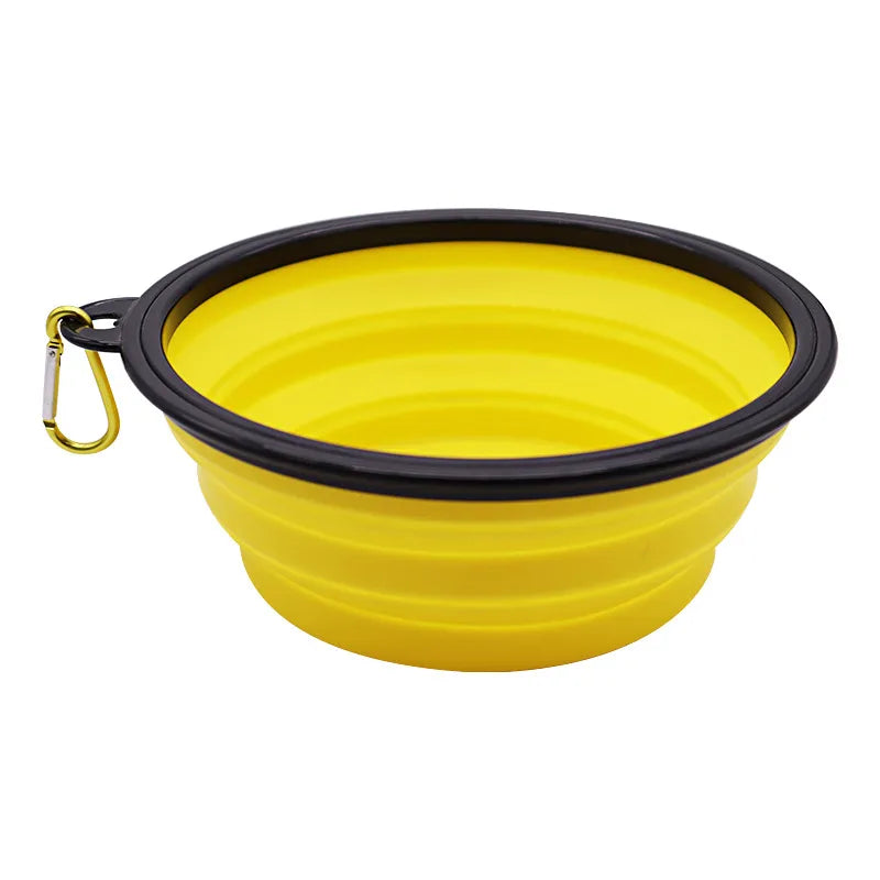 350ML/1000ML Foldable Silicone Pet Bowl Yellow