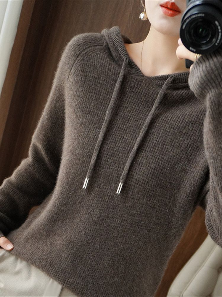 Hooded Knitted Jacket Cardigan