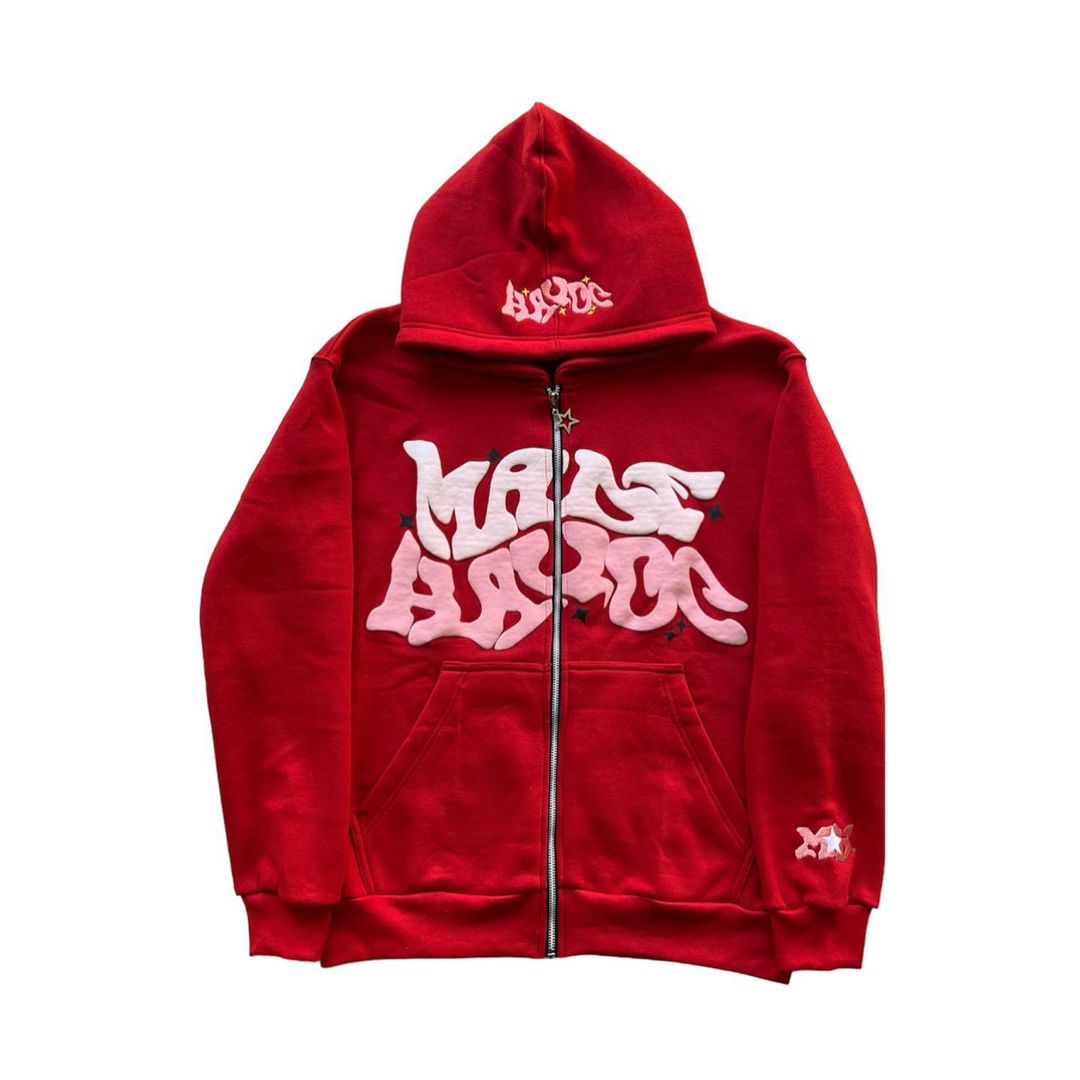 American Streetwear Printed Zipper Hoodie