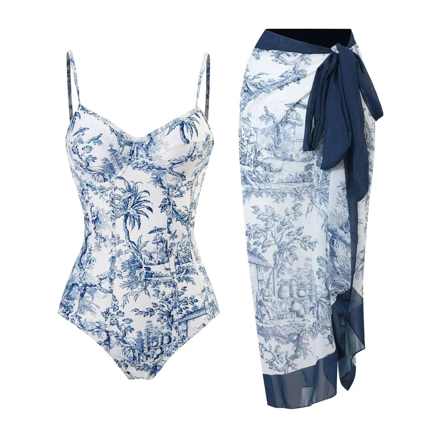 High Quality Nature Printing One-Piece Swimsuit