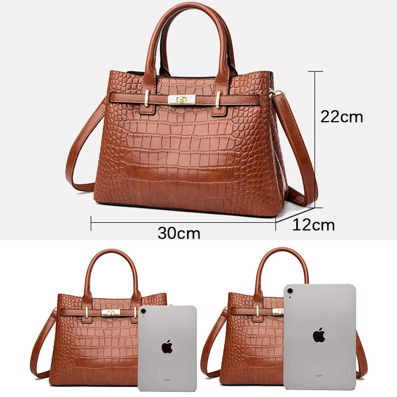 Classic PU Leather animal pattern handbag