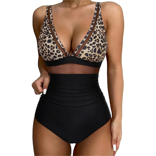 Sexy Leopard Halter Strapped Swimwear