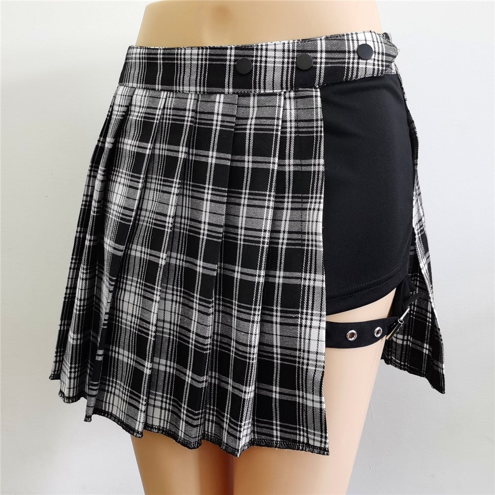 Women Asymmetrical High Waist Black Skirts