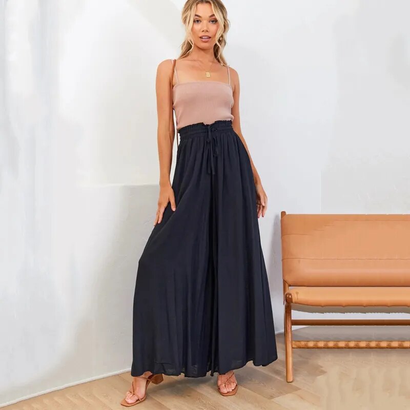 Spring Summer Wide Leg Trousers