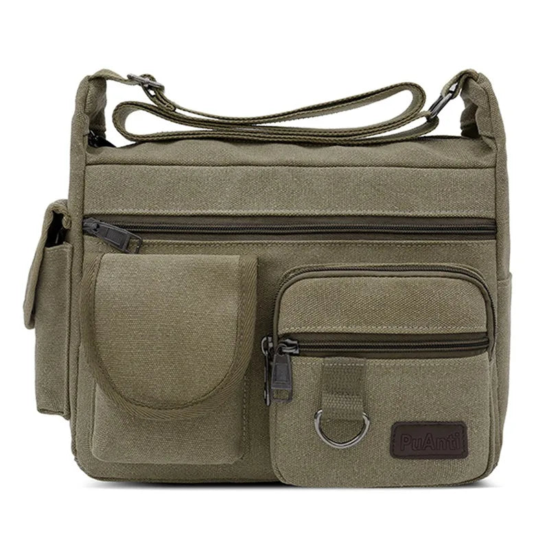 Canvas Shoulder Handbag green