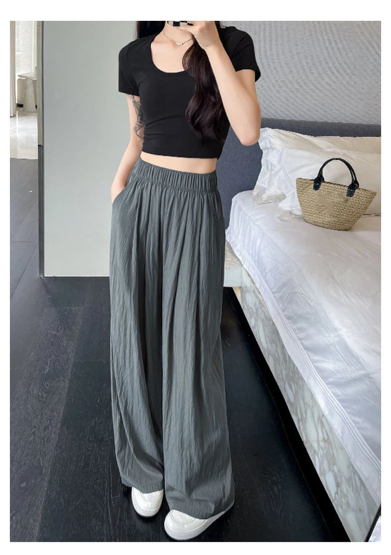 Elasticated waistband Wide Leg Trousers for Women