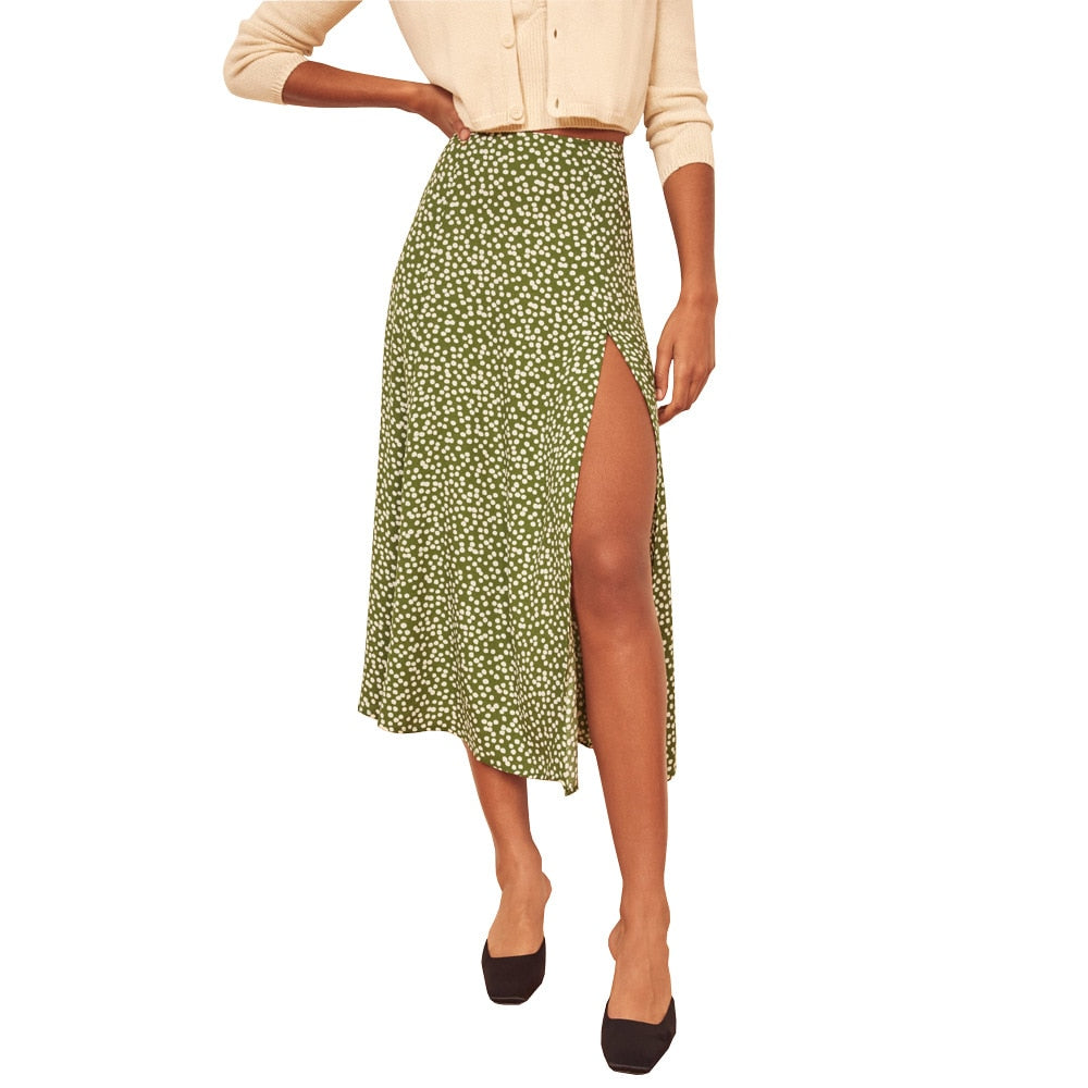 New Fashion vintage Green skirt