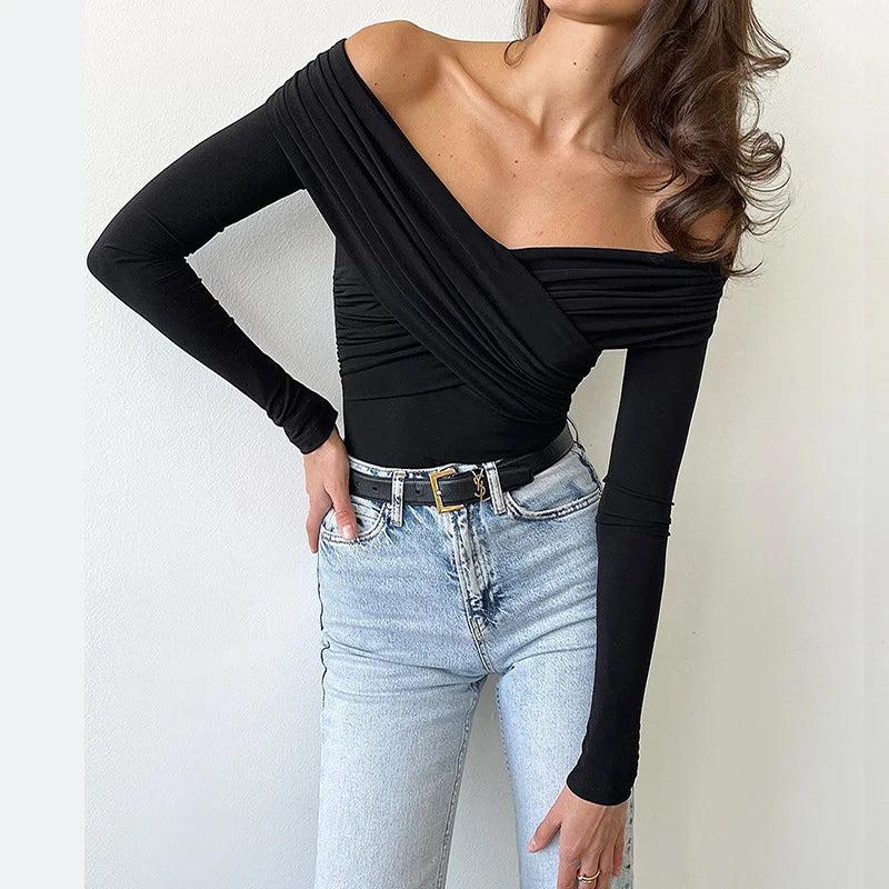 Bodysuits off shoulder Knitted top