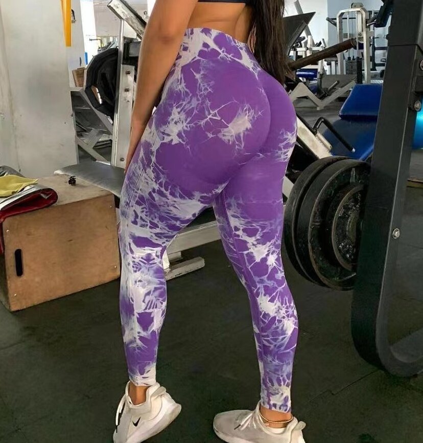 Women Tiedye Gym Seamless Yoga Pants