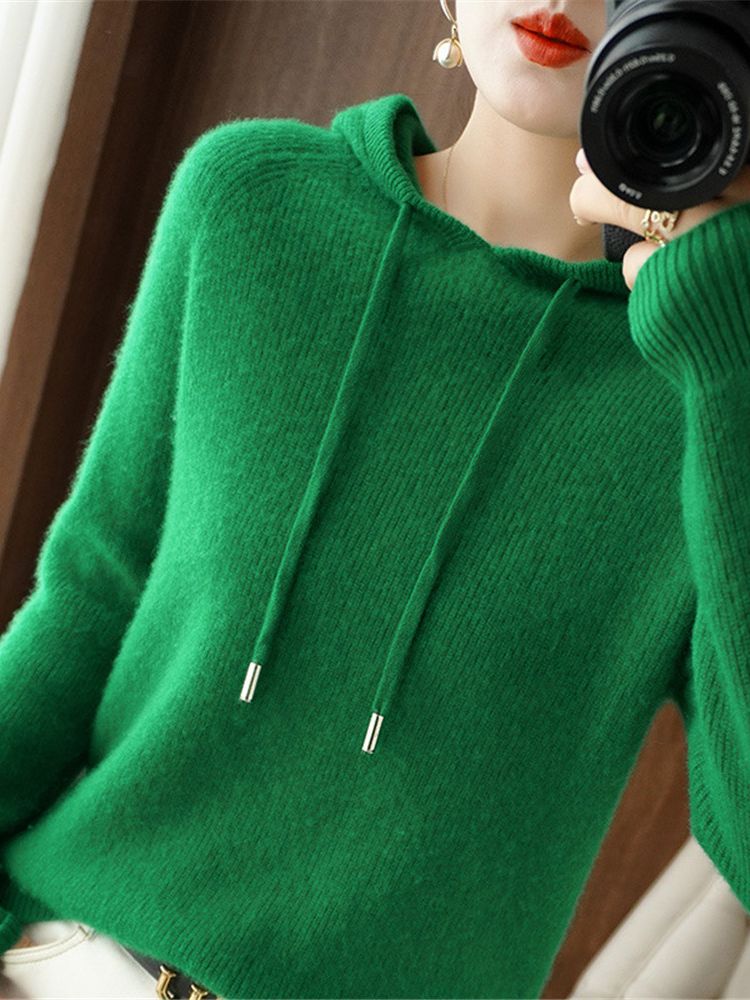 Hooded Knitted Jacket Cardigan