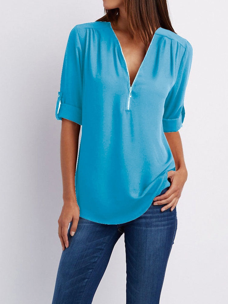 Women Chiffon Blouse Tops