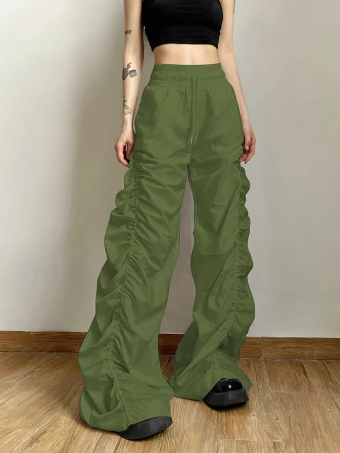 High Waist Wide Leg Lantern Trousers