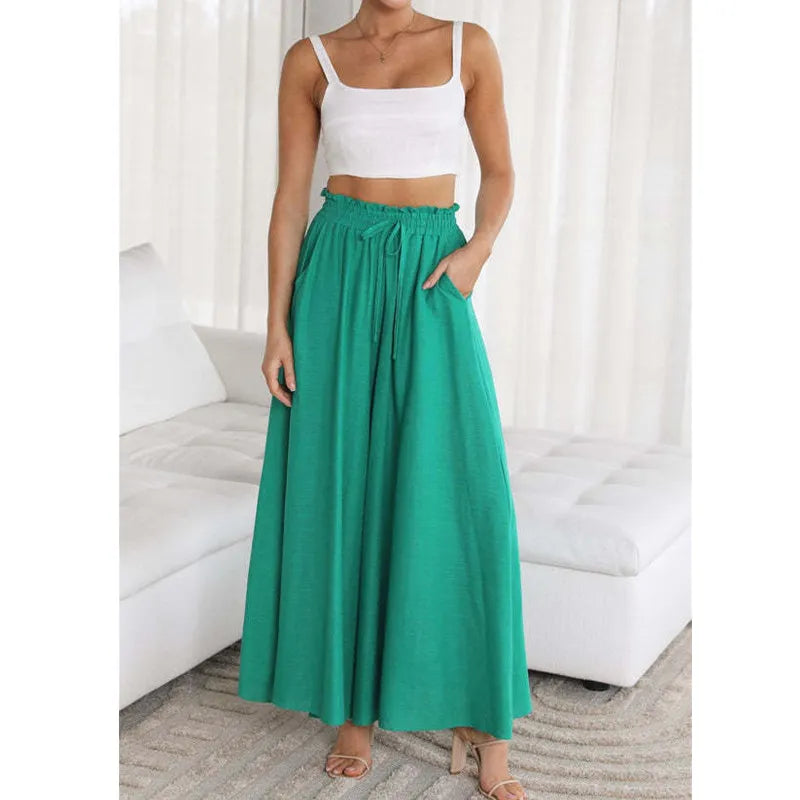 Spring Summer Wide Leg Trousers