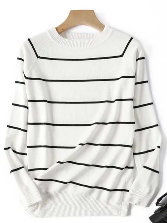 Striped Knitted Pullover Sweater