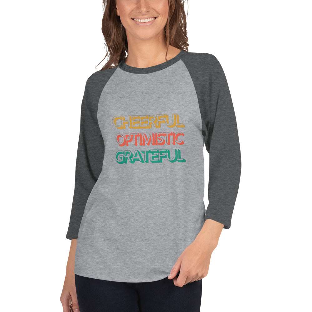 3/4 sleeve raglan T-shirt (PP) Heather Grey Heather Charcoal