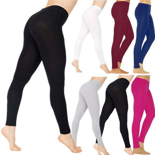 New Solid Color Elastic High Waist Slim Leggings