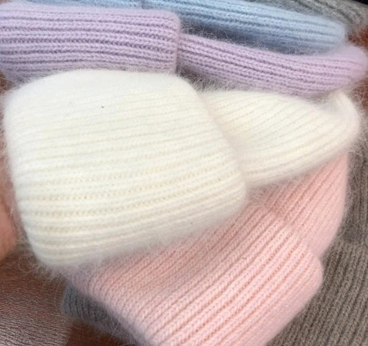 Knitted Super soft Winter Beanie White Hat