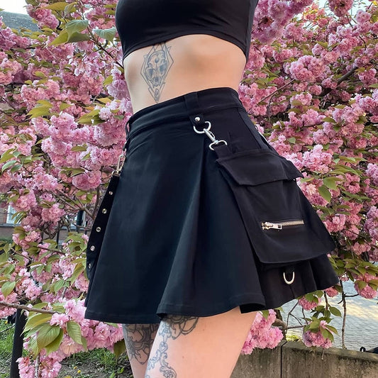 New High Waist Black Skirts