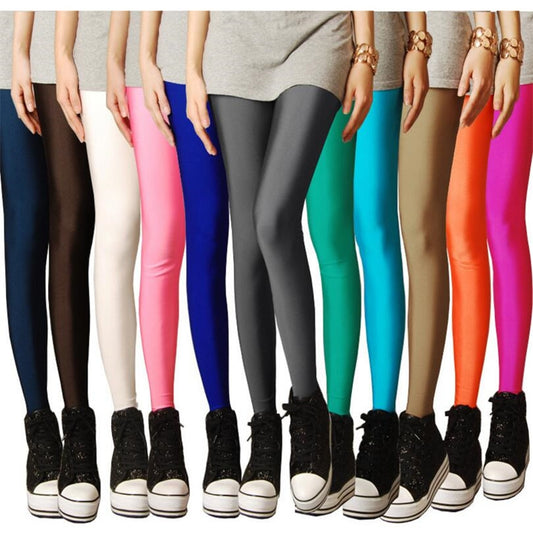 New Spring Autume Solid Candy Neon Leggings