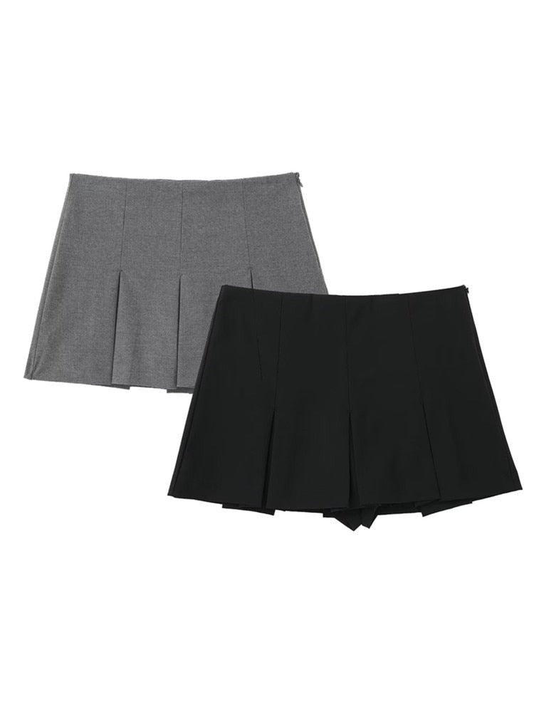 Women High Waist Wide Pleats Design Slim attractive Skirts