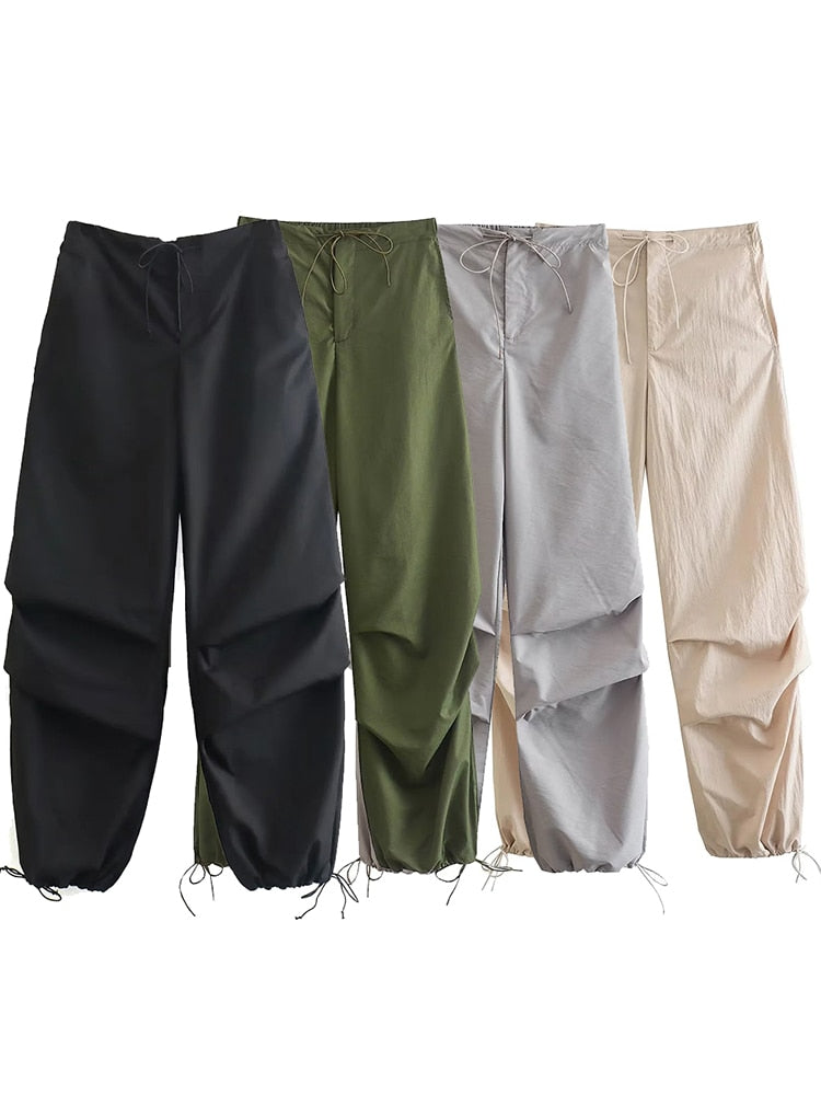 Women Fashion Parachute Cargo Pants