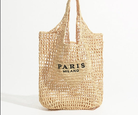 Women Plaited Raffia Straw Bag