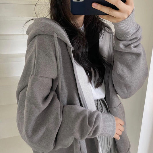 New Harajuku Korean Version Gray Hoodie