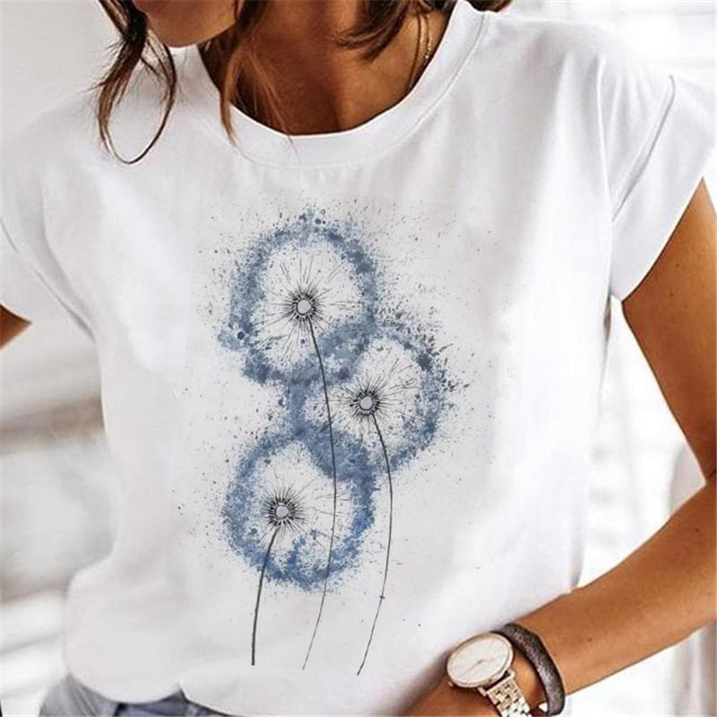 New Women Dandelion white T-shirts