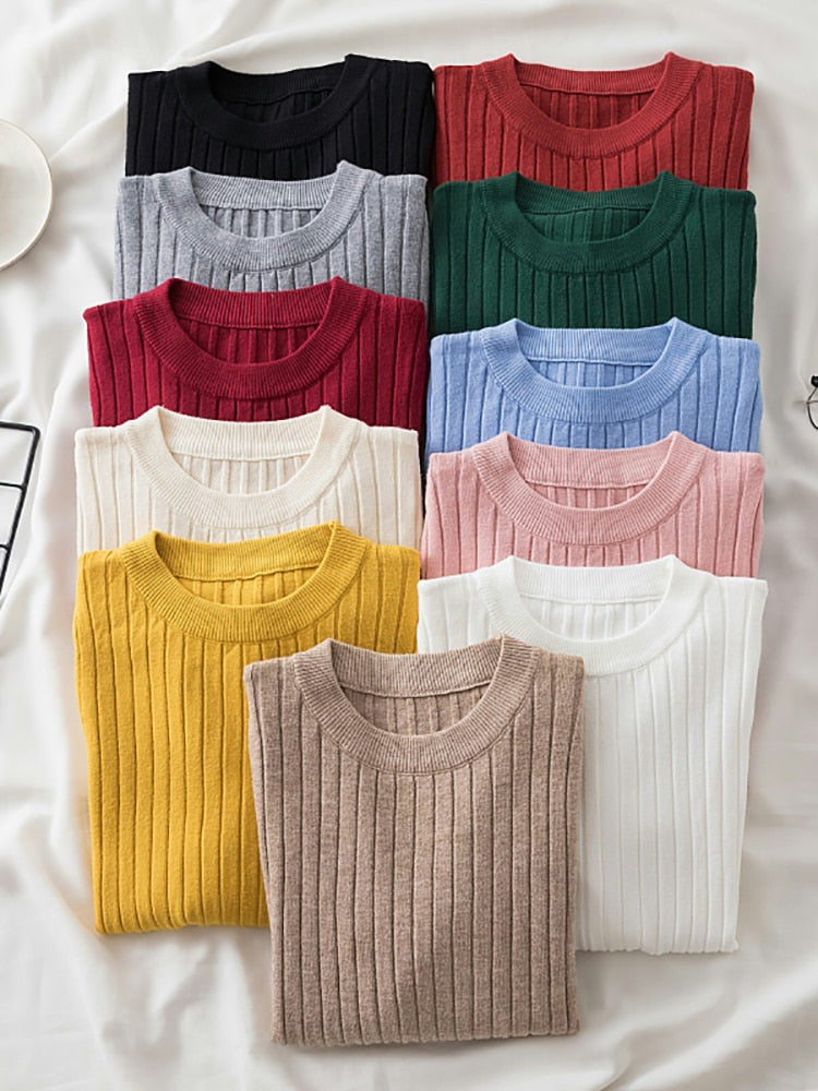 Charming Round O-Neck Pullover Sweater Top