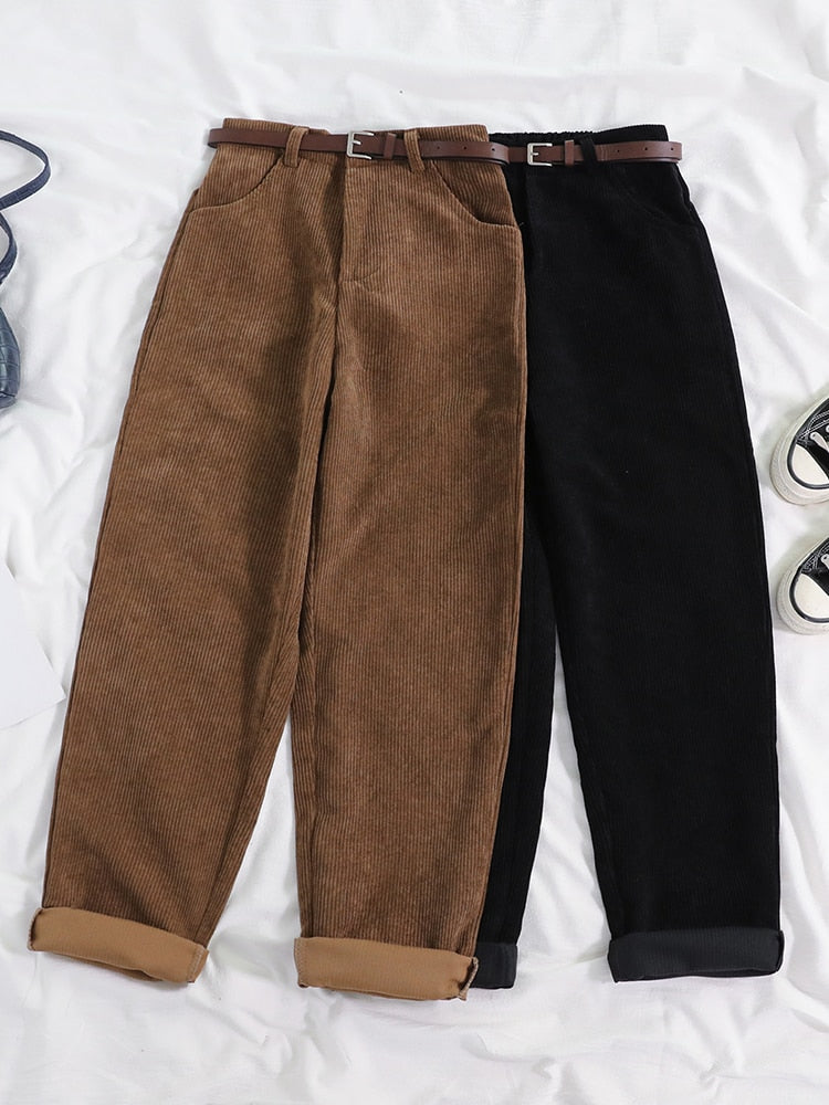 Women Spring Corduroy Pants