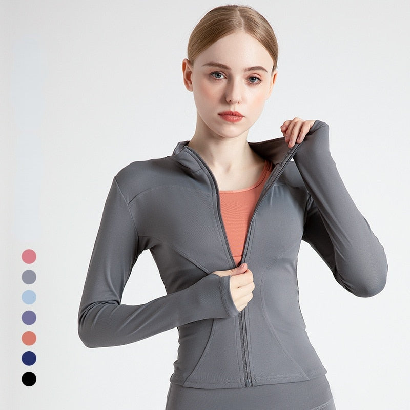 Women Long Sleeve Sports fitness Jacket top