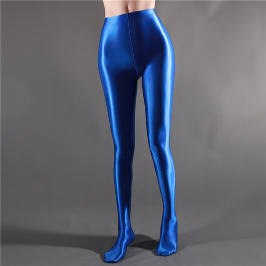 NEW Glossy Opaque Leggings blue