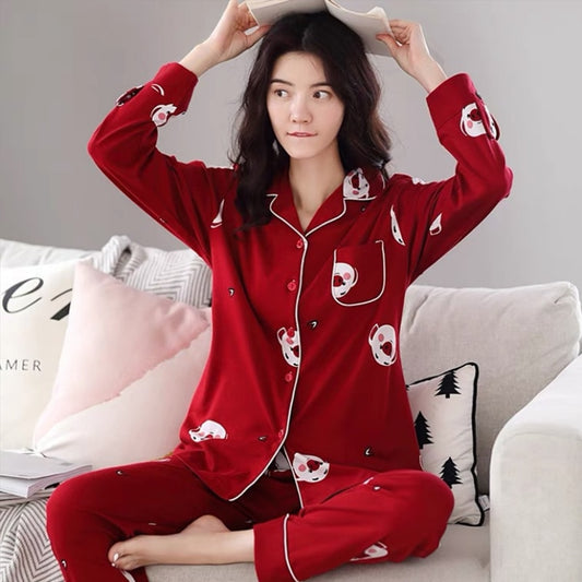 Women Winter Soild Pink Pijamas