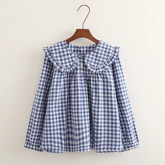 Finest Checked Long Sleeve Blouse