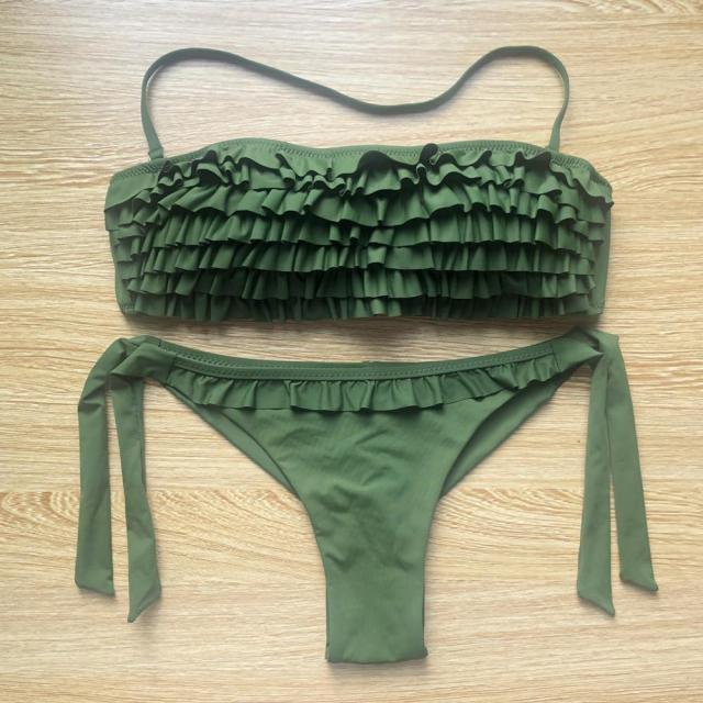 Ruffle halter neck Bikini Set