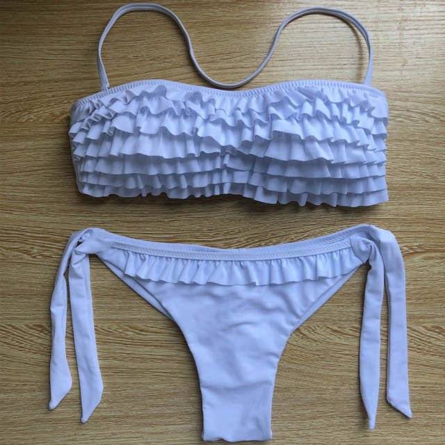 Ruffle halter neck Bikini Set